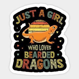 Just A Girl Who Loves Bearded Dragons Sticker